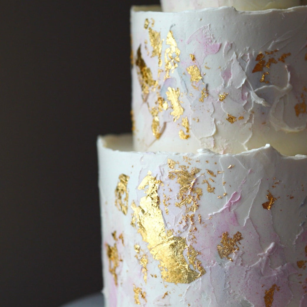 Abstract Paint + Gold Leaf – Silver Whisk Bake Shop