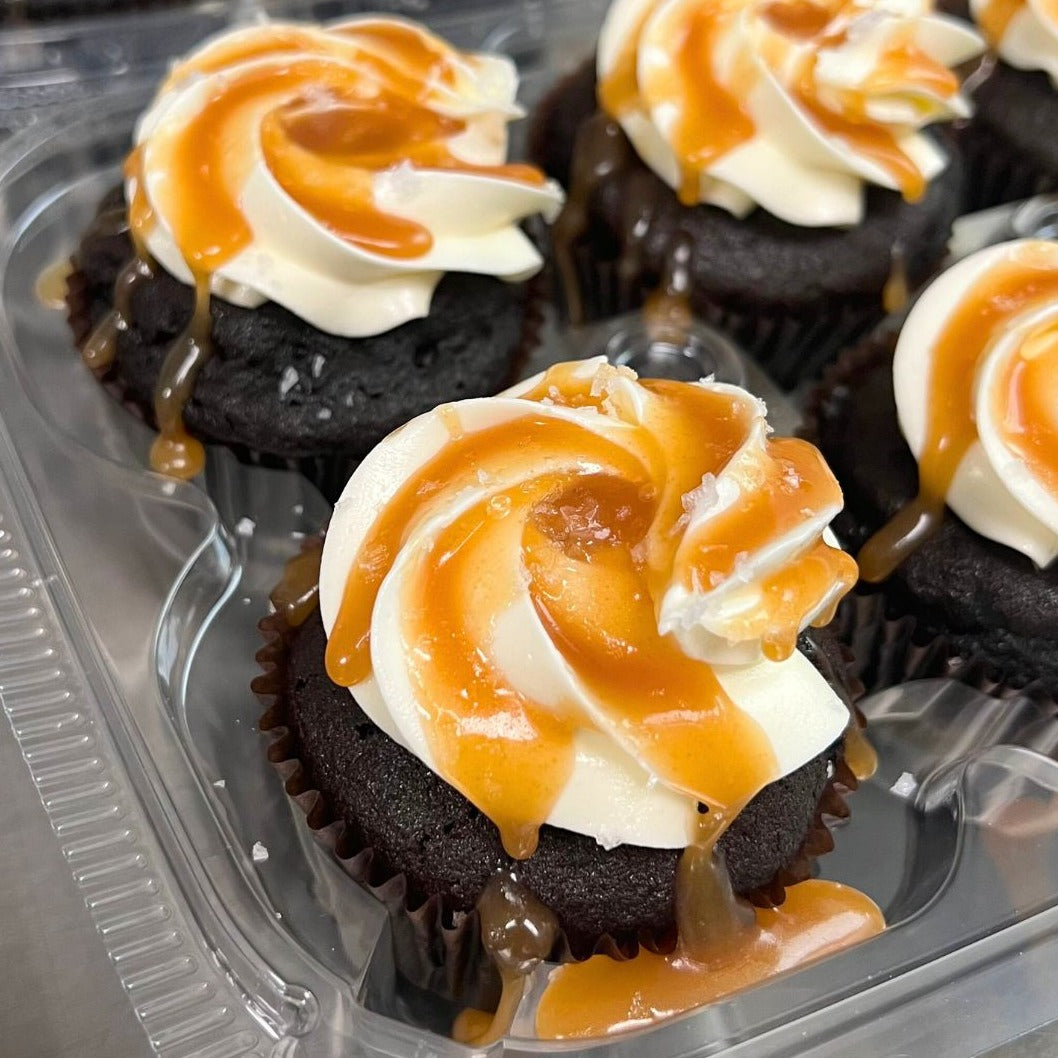 Dark Chocolate Salted Caramel Cupcakes