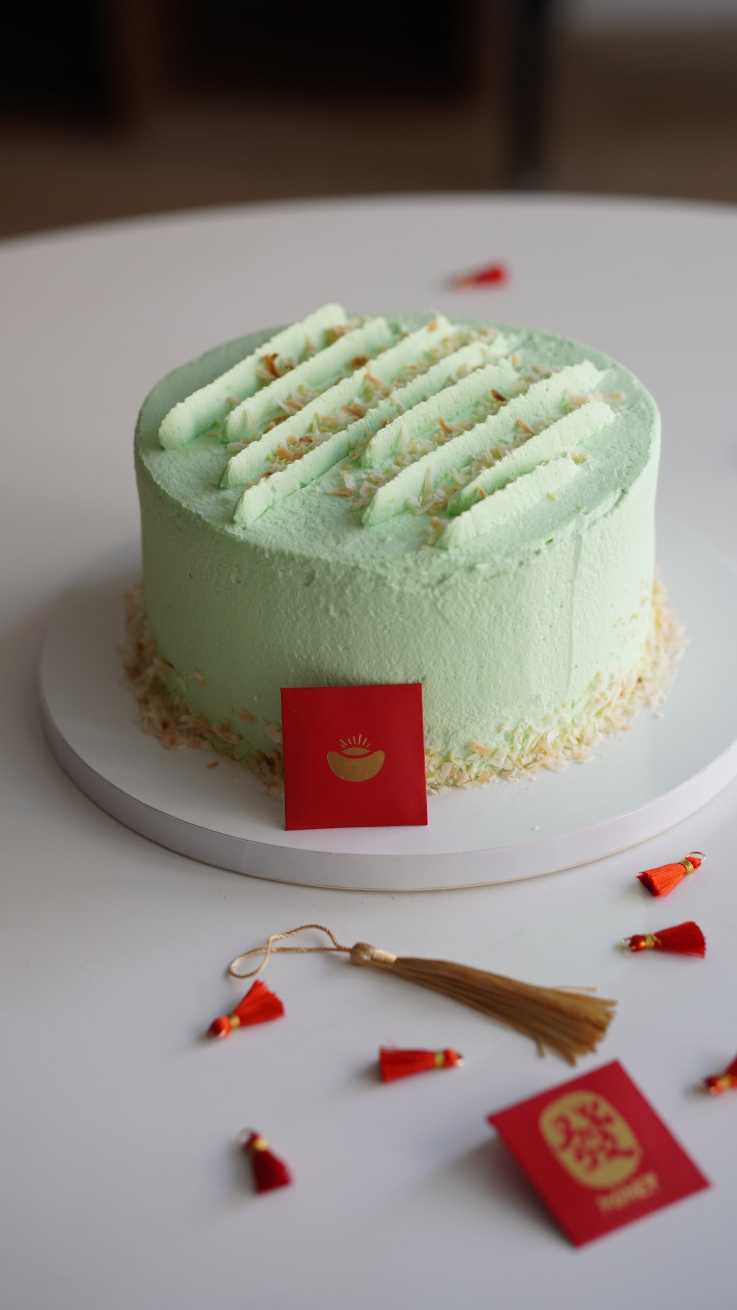 pandan coconut tres leches cake