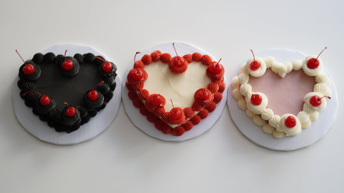 vintage heart cake for 2