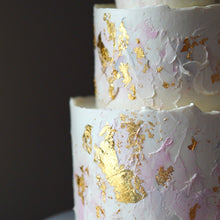 Load image into Gallery viewer, Abstract Paint and Gold Leaf cake
