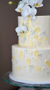 Fresh Orchids + Painted Buttercream